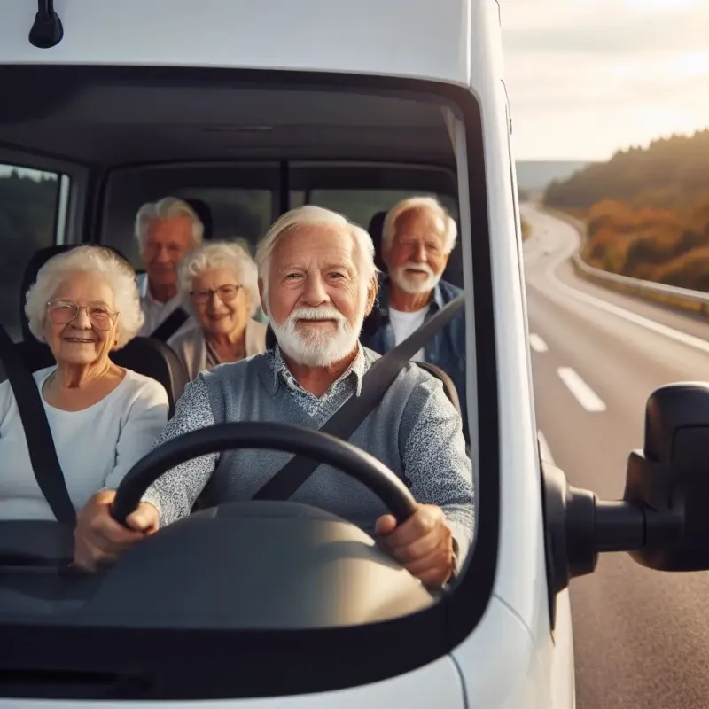 Los mayores con entusiasmo recorren carreteras