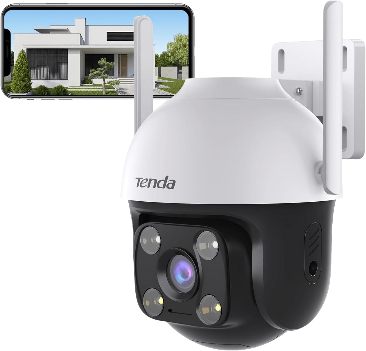 Tenda CH3 Camara Vigilancia WiFi Exterior - Visión Nocturna 30m, 360° PTZ